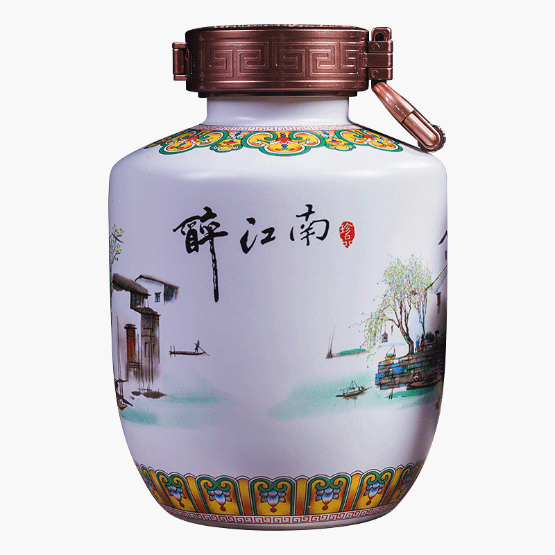 陶瓷酒瓶高档大气山水画送礼礼盒