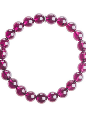 天然石榴石手串全净体多圈紫牙乌