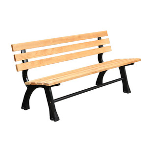 户外庭院子铁艺长椅子实木公园椅靠背椅别墅花园防腐木休息长条凳