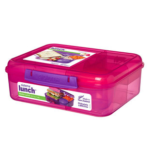 新西兰进口 Sistema三明治盒便当盒沙拉水果盒分格分层健身轻食盒