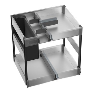 HIGOLD/悍高厨房拉篮抽屉式不锈钢调味拉篮调料架双层调味篮