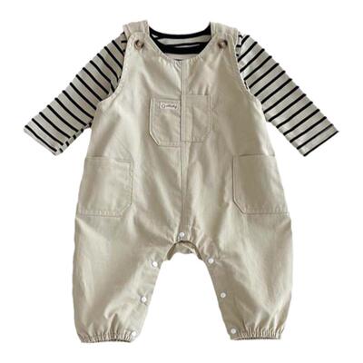 男宝宝春秋套装韩版婴儿春装衣服婴幼儿背带裤男童外出服洋气童装