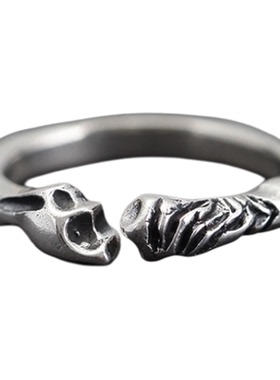 《肋骨》盔甲软肋铜镀银情侣戒指