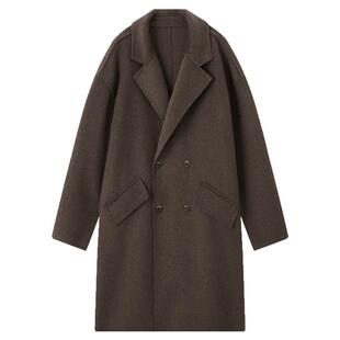 流石男装经典长款双面呢子大衣2025年冬季新款男款高端绵羊毛外套