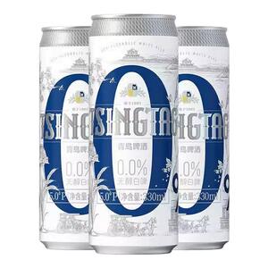 青岛白啤无醇330ml*24罐整箱特价