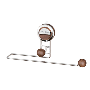 麦桶桶免打孔浴室纸巾架不锈钢卫生间卷纸架免安装吸盘式木质置物