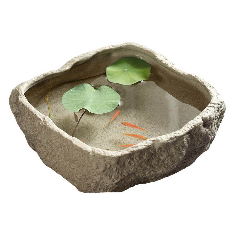 创意粗陶大号茶洗仿石头