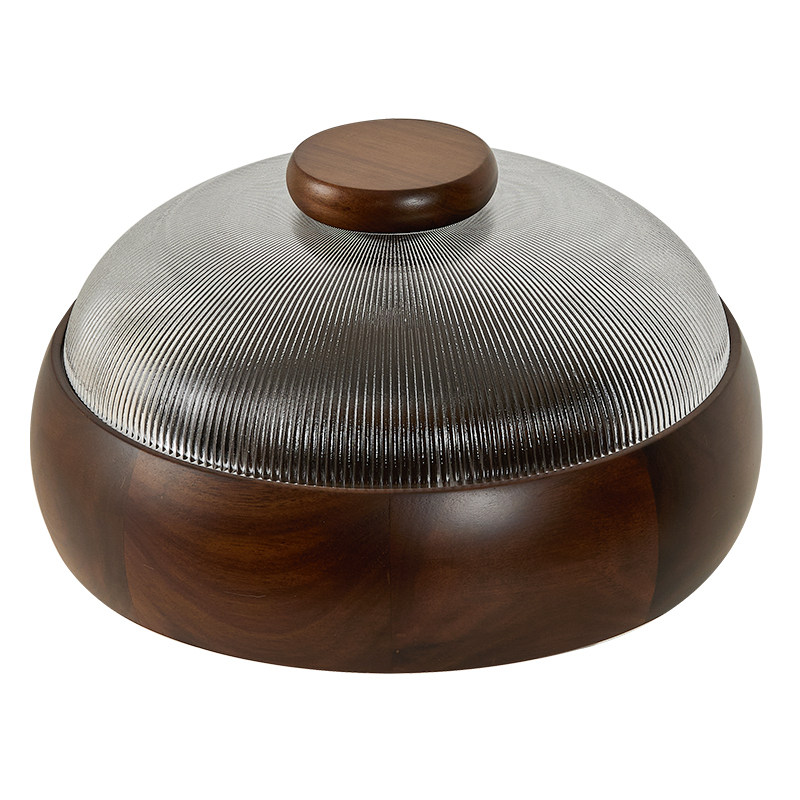 高端精致客厅家用水果盘高颜值实木干果盒茶几零食糖果盘乔迁之喜