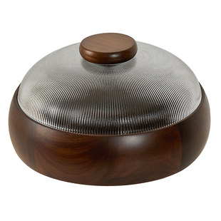 高端精致客厅家用水果盘高颜值实木干果盒茶几零食糖果盘乔迁之喜