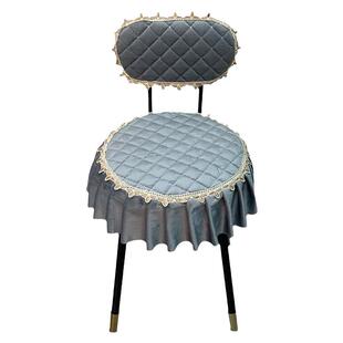 带靠背圆凳子套罩化妆梳妆椅ins创意餐桌椅子套坐垫餐椅套罩家用