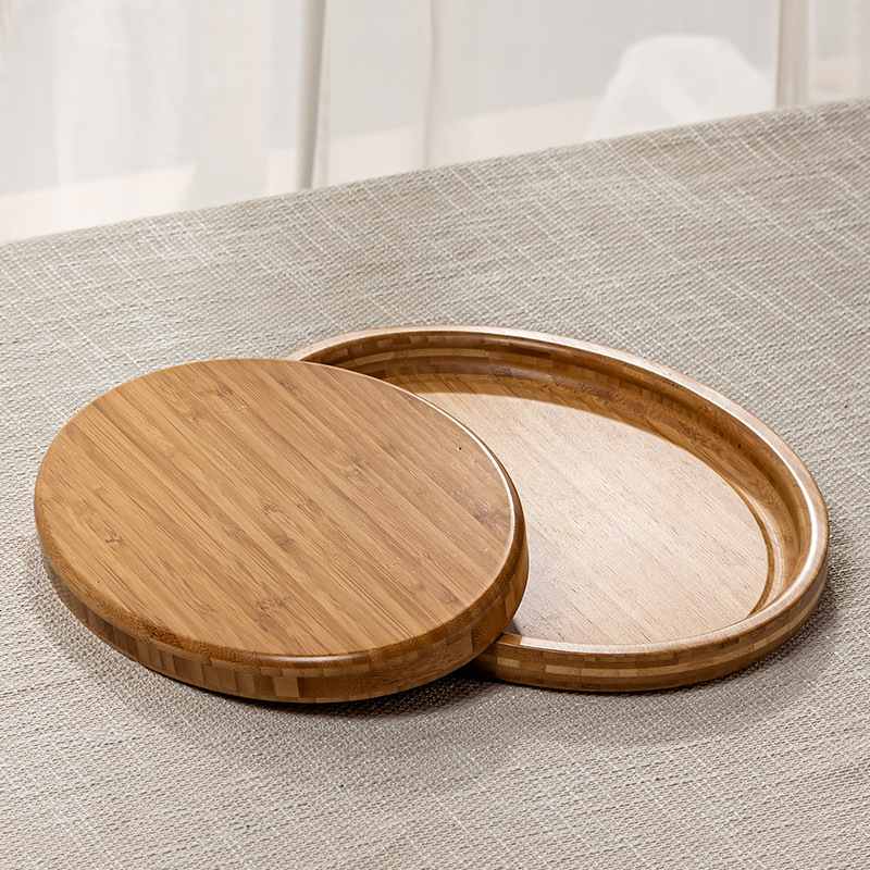全竹非木质整竹家用茶盘盘子茶杯烧烤椭圆形日式托盘放茶杯放竹木