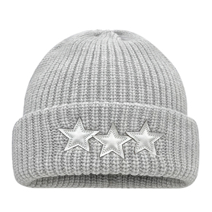 程潇同款帽子女2025新款冬季保暖护耳针织帽街头时尚星星毛线帽男