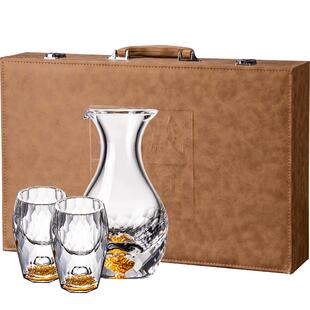 礼盒装水晶玻璃白酒杯套装家用高级感中秋节礼物分酒器高档子弹杯