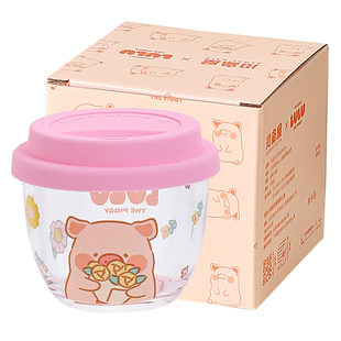 川岛屋&lulu猪联名 玻璃杯子2026新款女高颜值咖啡杯dirty拿铁杯