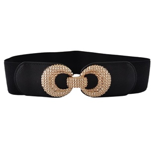 金色卡扣腰带女弹力配裙子外套束腰装饰简约百搭松紧毛衣腰封黑色