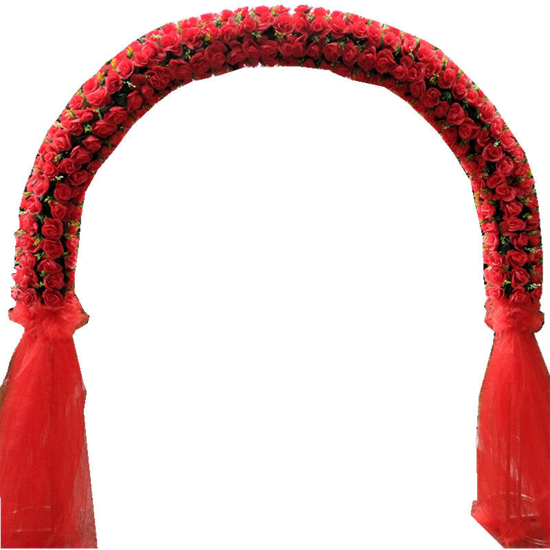 新款全花花门婚庆绢花拱门开业庆典欧式花门百合系绢花幸福门花架