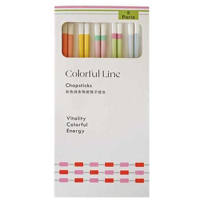 仙女专用彩色陶瓷筷子防霉5双组