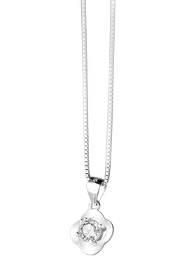 S925银盒子链四叶草项链女