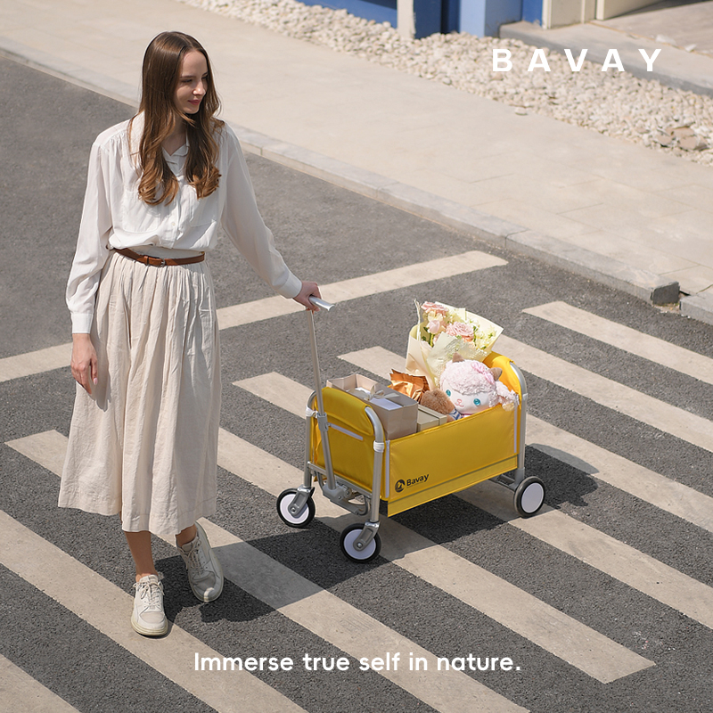 Bavay/北欢YOLA购物车铝合金折叠推车户外买菜小拉车家用露营Y11