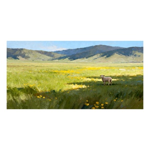 可班艺术纯手绘油画草原牧歌风景
