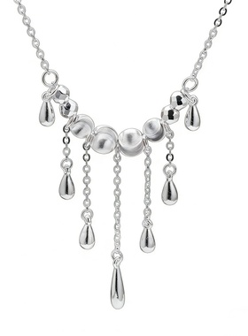 足银S990拉丝猫眼项链女