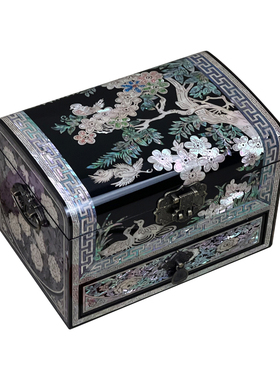 满贝螺钿漆器首饰盒镶嵌贝壳妆奁