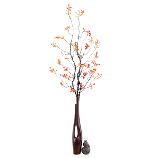 入户进门玄关招财猫花瓶轻奢高级感细长竖高摆件客厅插花艺术装饰