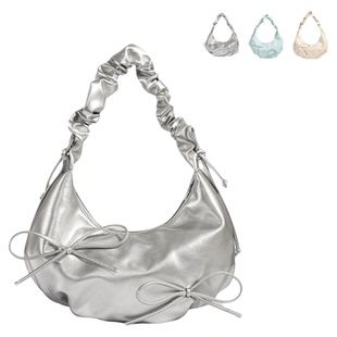 小众设计褶皱肩带蝴蝶结单肩包云朵包女2025新款潮高级质感腋下包