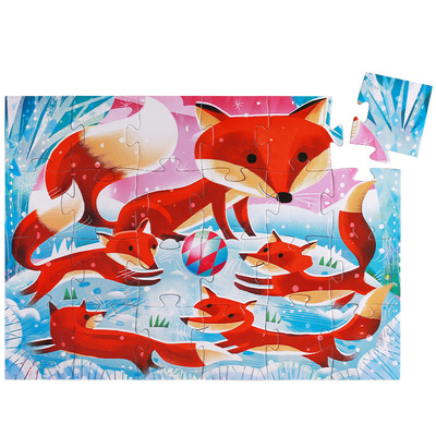 Djeco小狐狸异形花盒剪影拼图