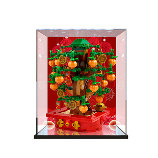 适用乐高40648摇钱树亚克力展示盒透明玻璃盒子防尘罩手办收纳盒