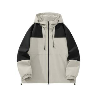 班尼路户外山系外套男秋季潮流撞色连帽夹克情侣防风防水登山服A