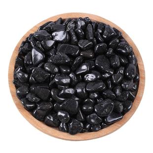 黑色砾石庭院枯山水造景深灰色洗米石青石碎石景观鹅卵石小黑石子