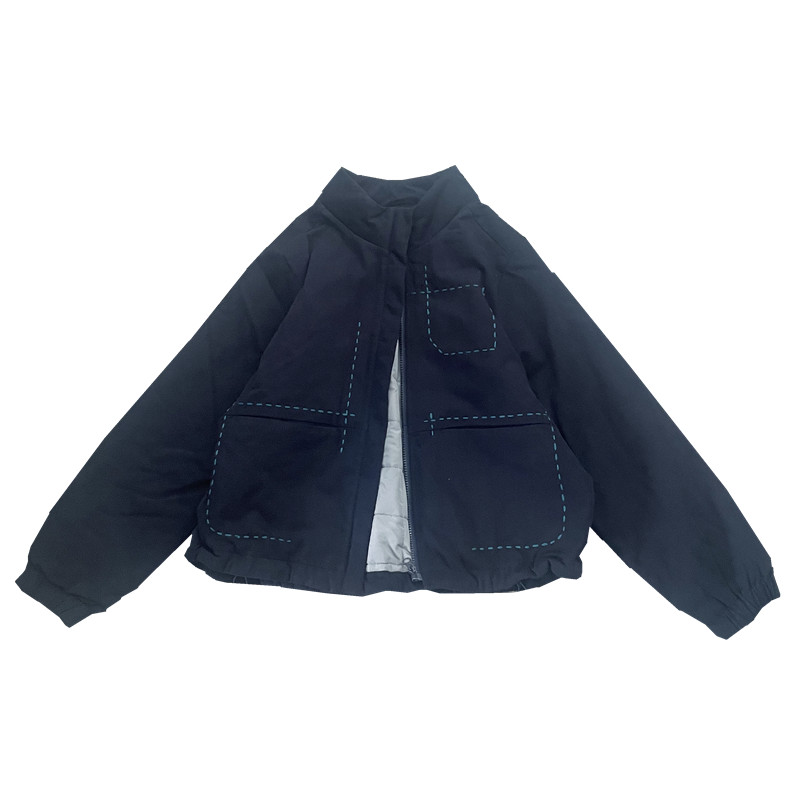 甲乙丙丁夹棉宽松手工刺绣棉服