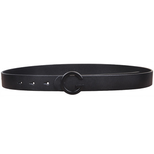 2025新款皮带女头层牛皮平滑扣字母扣G字扣腰带女士真皮裤带光身