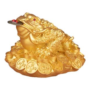 招财金蟾摆件小号三足蟾蜍开业礼品金蝉店铺办公室收银台装饰品