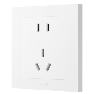 罗格朗开关插座面板一开单控五孔轻艺白全屋86型墙壁暗装工程家用