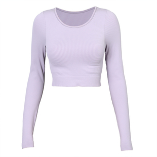 带胸垫跑步运动长袖女2025新款修身显瘦普拉提健身上衣瑜伽服秋冬