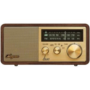 山进11BT台式木质小音响家用桌面复古无线蓝牙音箱收音机高端礼物