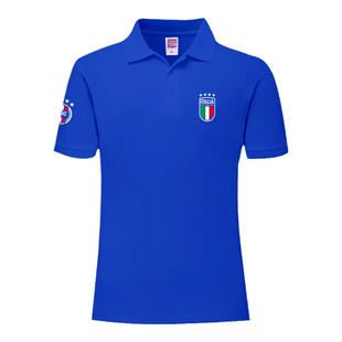 意大利队欧洲杯足球迷服POLO衫男女翻带领短袖T恤半袖体恤