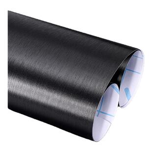黑色贴纸自粘防水防潮即时贴衣柜子家具改色贴膜拉丝不锈钢金属膜