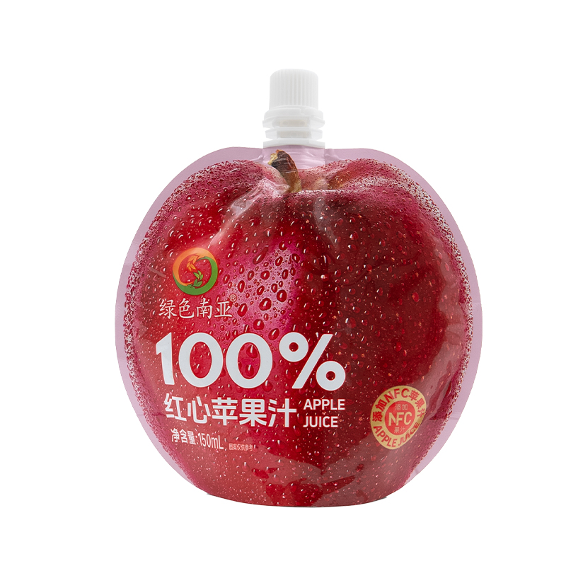 NFC100%苹果汁整箱0脂肪清爽清凉果汁饮料果味饮料袋装150ml*12袋