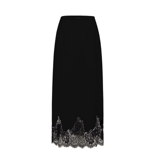 OTHERSTORE 温柔风蕾丝拼接半身裙女设计百搭显瘦中长款直筒裙子