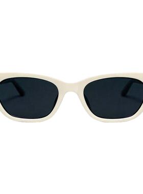 新款复古猫眼米色墨镜防紫外线高级感可配度数TR90方圆脸太阳眼镜