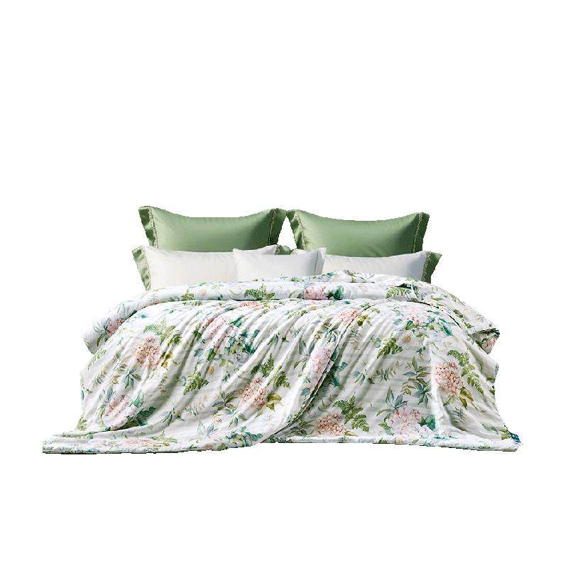 富安娜被子100%蚕丝被夏凉被冬被四季通用二合一子母被薄春秋被芯