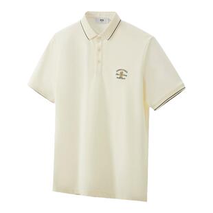 HLA/海澜之家中华龙凉感POLO衫24夏新撞色刺绣龙运衫短袖T恤男士