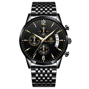 瑞士认证宾格手表男士机械表男款名牌高级感防水夜光石英十大腕表