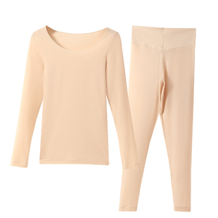 六月玫瑰保暖内衣女秋衣秋裤女超薄肌底衣裸感热能衣轻塑修身2025