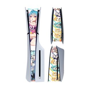 适用PS5 Slim中间贴纸新款数字光驱版主机防刮防指纹侧边保护贴膜