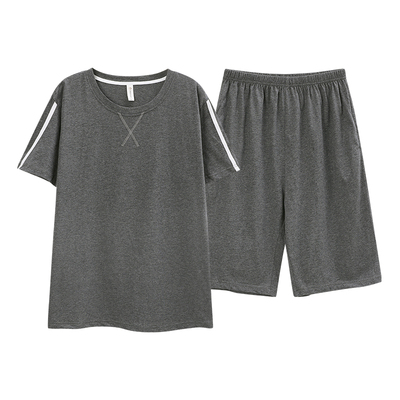 浪莎睡衣男士纯棉短袖可外穿套装