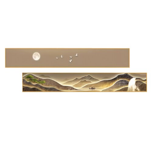 墨濯尘现代简约山水画客厅装饰画新中式风景挂画沙发背景墙画2联